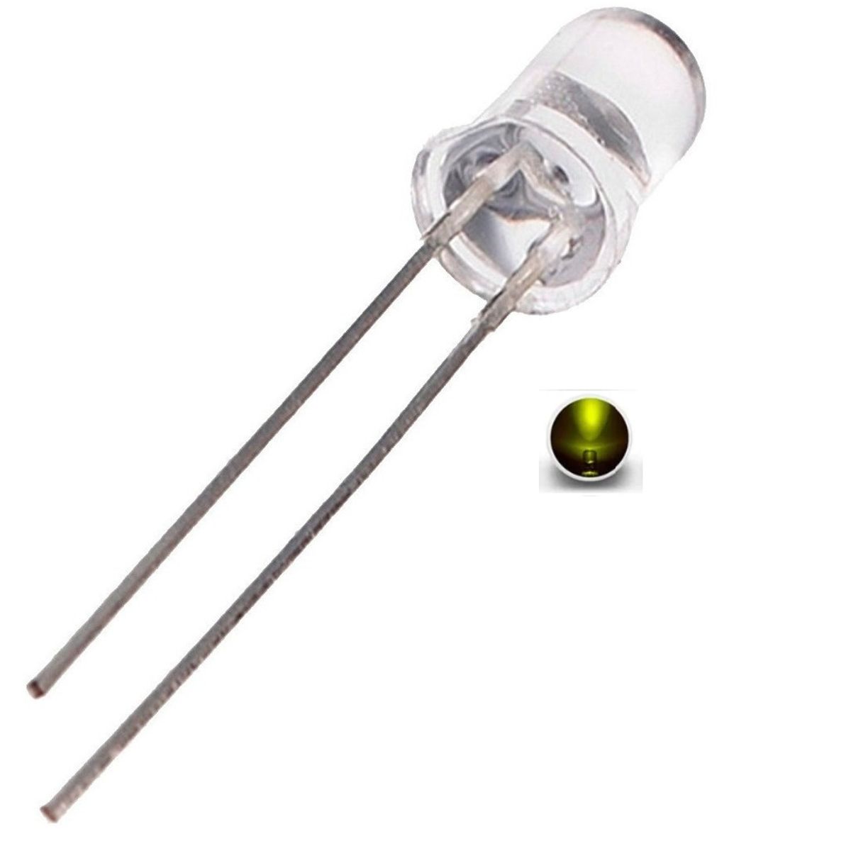 GENERICO - 20 UNIDADES LED CHORRO AMARILLO 5MM PARA ARDUINO