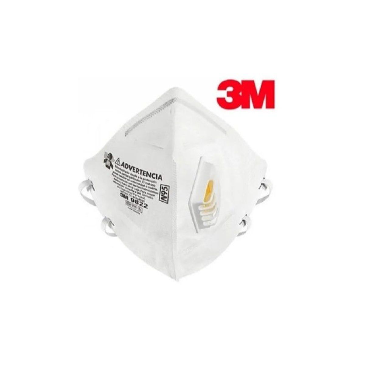 3M - TAPABOCAS 3M N95 9822 CON VALVULA Cool Flow™ X 10 UNIDADES -