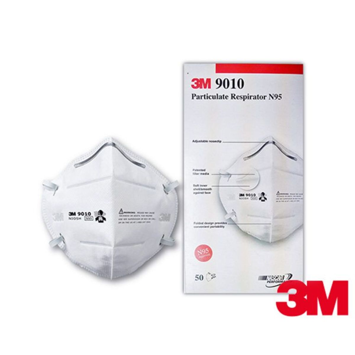3M - Respirador Tapabocas 3m N95 9010 Certificado Niosh X 50 UNIDADES