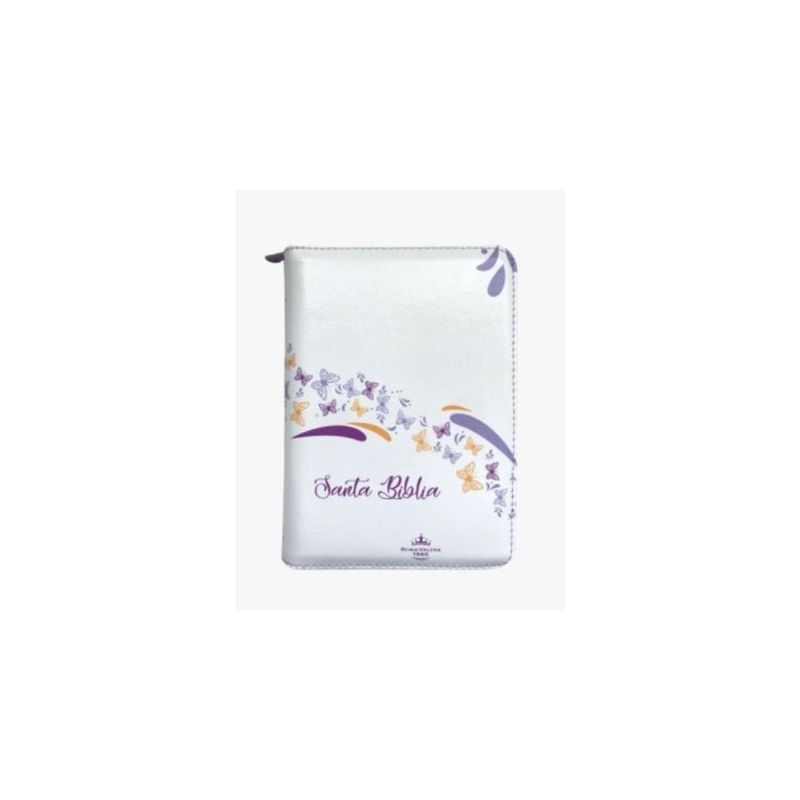 GENERICO - Biblia RVR 045 CZ/Letra Mediana/Blanco Mariposas