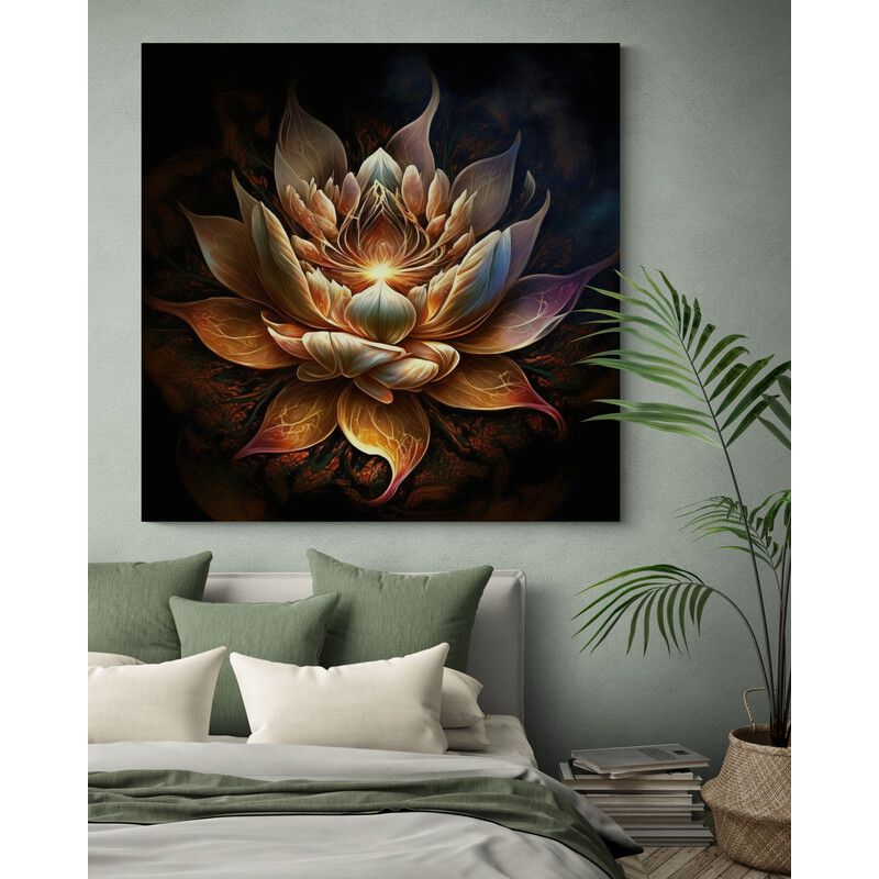 TAYRONA STORE - Cuadro Lienzo Para Habitaciones Flor De Loto 078 100x100cm