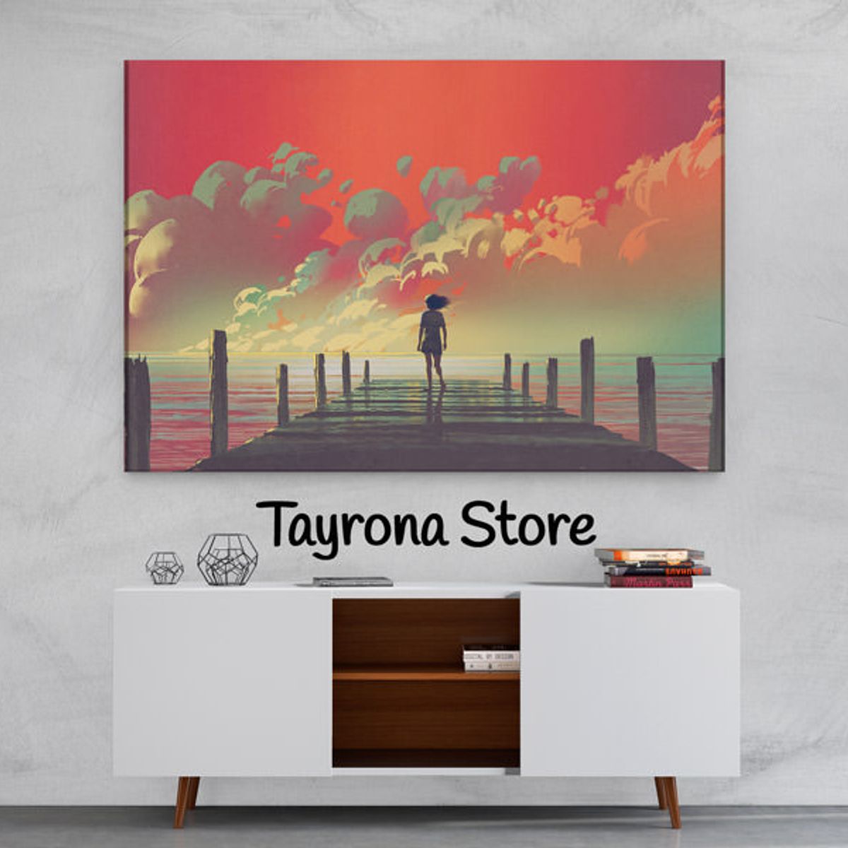 TAYRONA STORE - Cuadro En Lienzo Para Habitaciones Fantasía 76 100x70cm