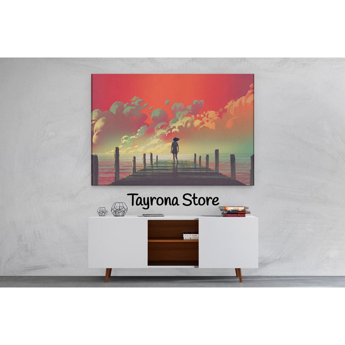 TAYRONA STORE - Cuadro En Lienzo Para Habitaciones Fantasía 76 100x70cm