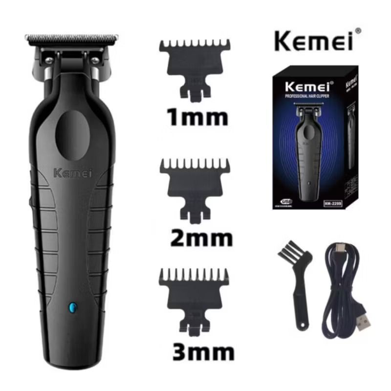 KEMEI - Patillera Profesional Inalámbrica Kemei 2299 Recargable
