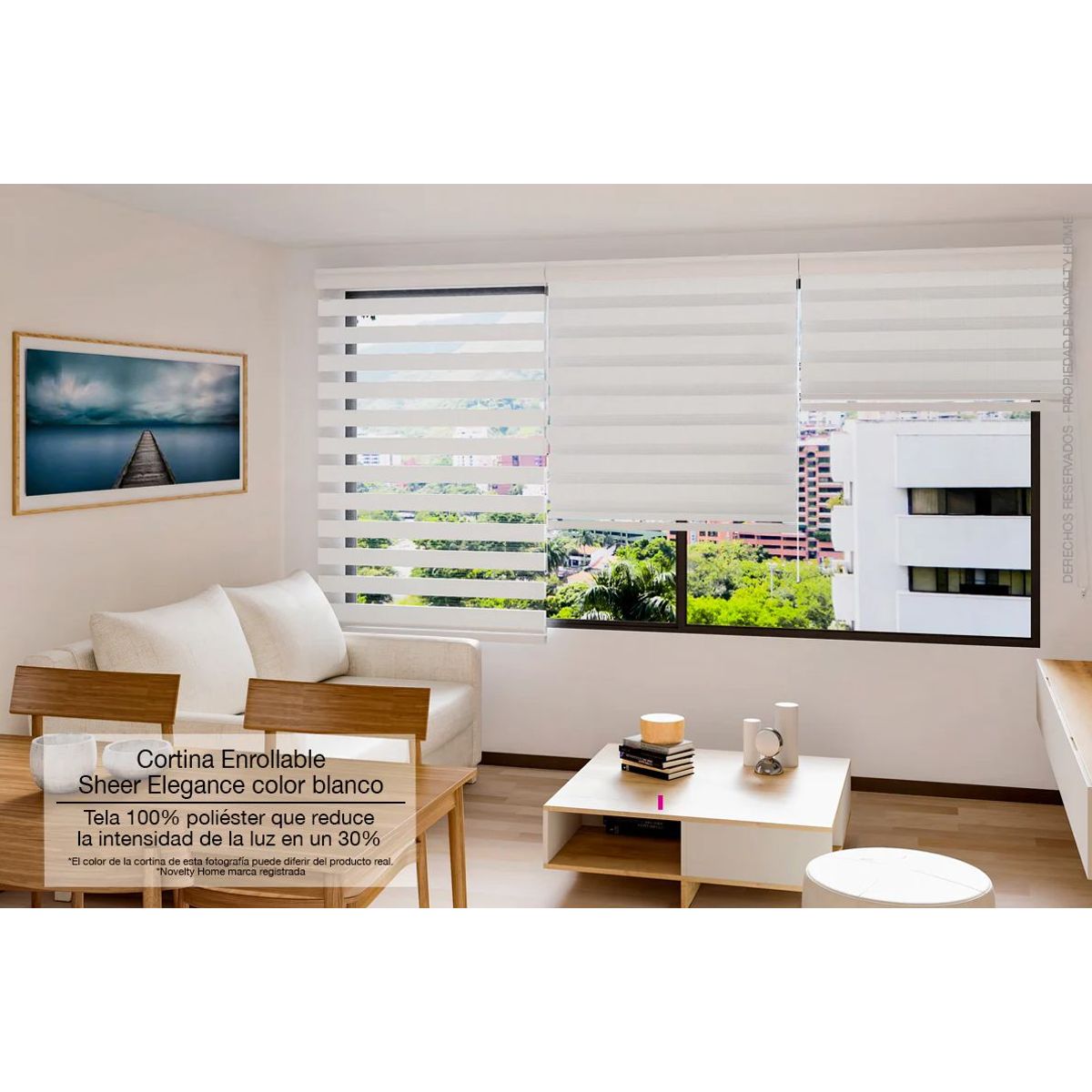 NOVELTY HOME - Set x 2 Cortina Elegance Blanco 120x180 cm Novelty Home