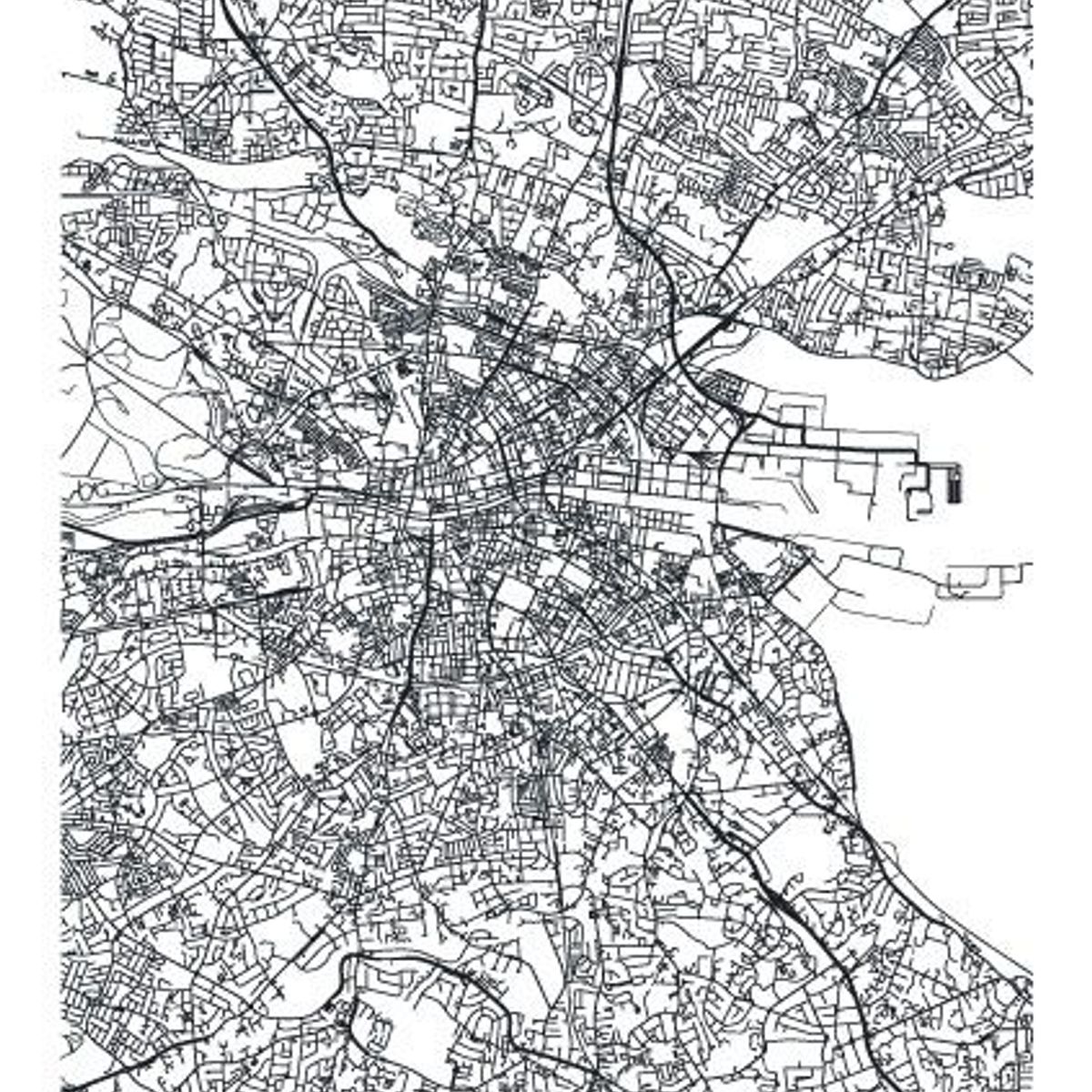 TAYRONA STORE - Cuadro En Lienzo Para Habitaciones Mapa Ciudad Dublin 70x100cm