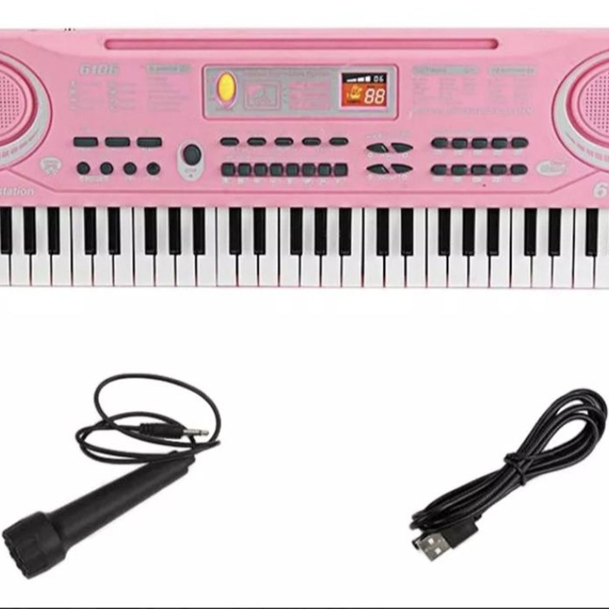 GENERICO - 61 Teclas Teclado Electrónico Piano Digital Musical rosado