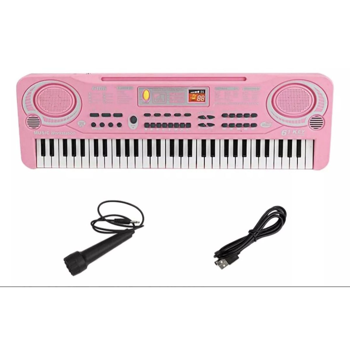 GENERICO - 61 Teclas Teclado Electrónico Piano Digital Musical rosado