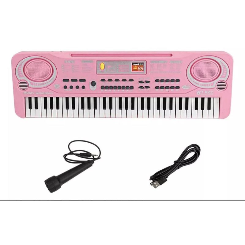 GENERICO - 61 Teclas Teclado Electrónico Piano Digital Musical rosado