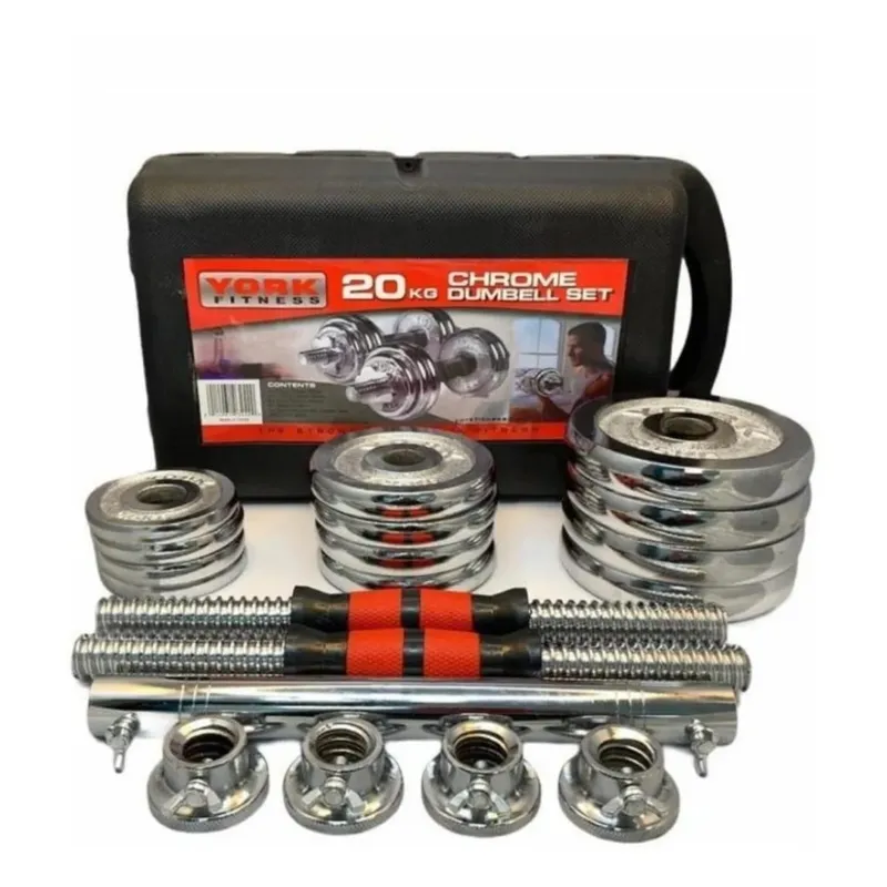 GENERICO - Kit pesas mancuernas York 20kg con ext