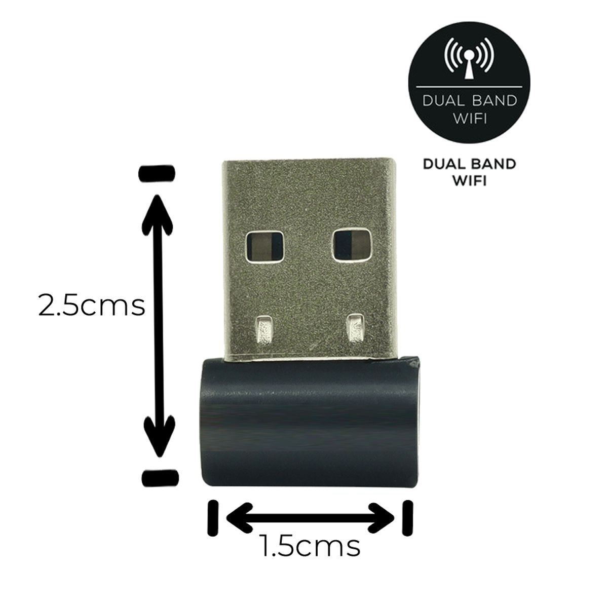 GENERICO - Adaptador Wifi Usb NANO Doble Banda 24g 5g 600mbps