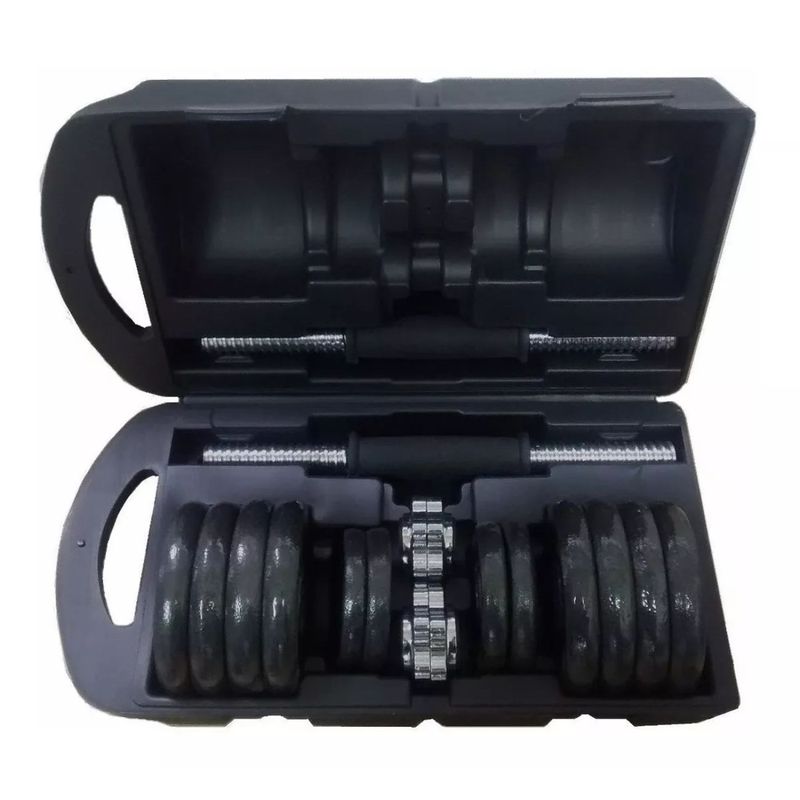 GENERICO - Kit Pesas Mancuernas 20 Kg 40 Lb Gimnasio Portatil + Estuche