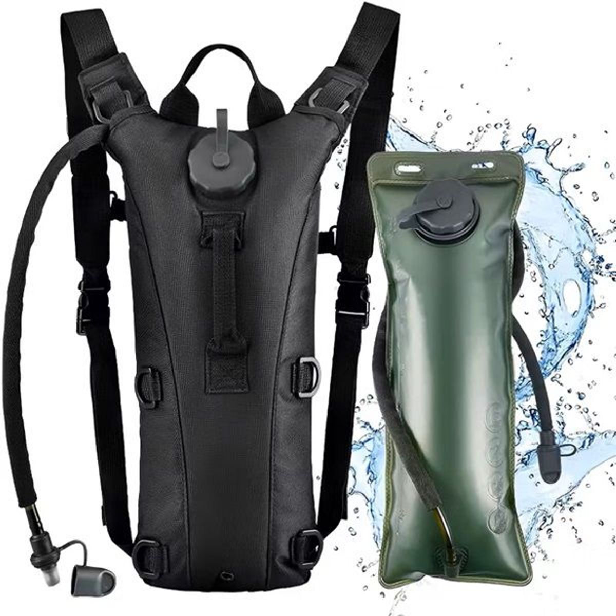 GENERICO - Bolso  Mochila Morral De Hidratacion Con  Vejiga Bolsa 2.5L-
