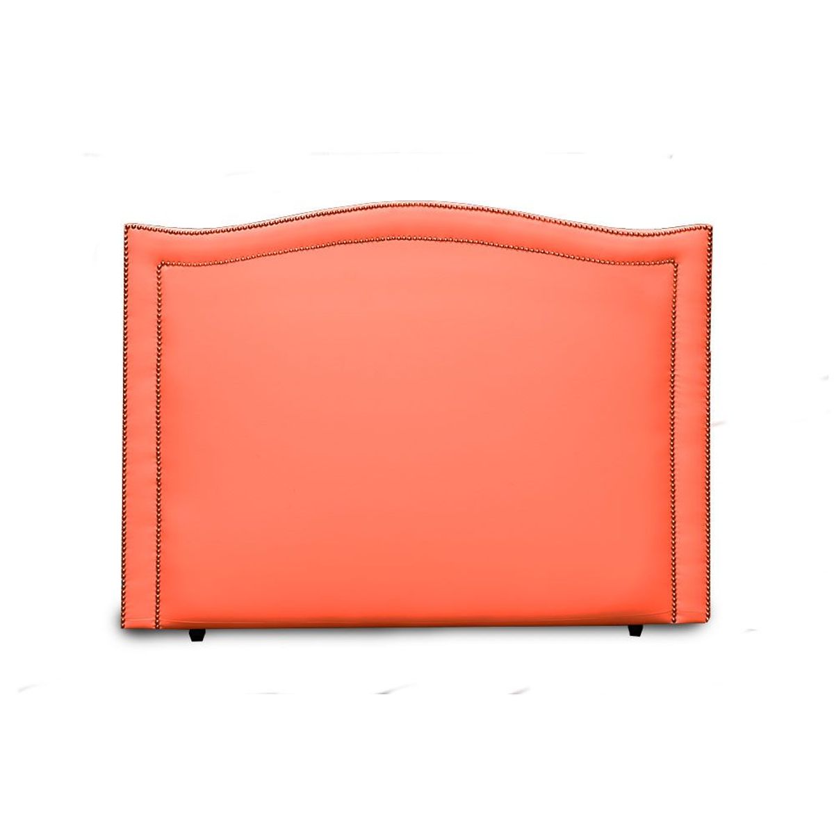MAGIC CLASS - CABECERO CURVO CON DOBLE LÍNEA DE ESTOPEROL 90X130 ECOCUERO NARANJA