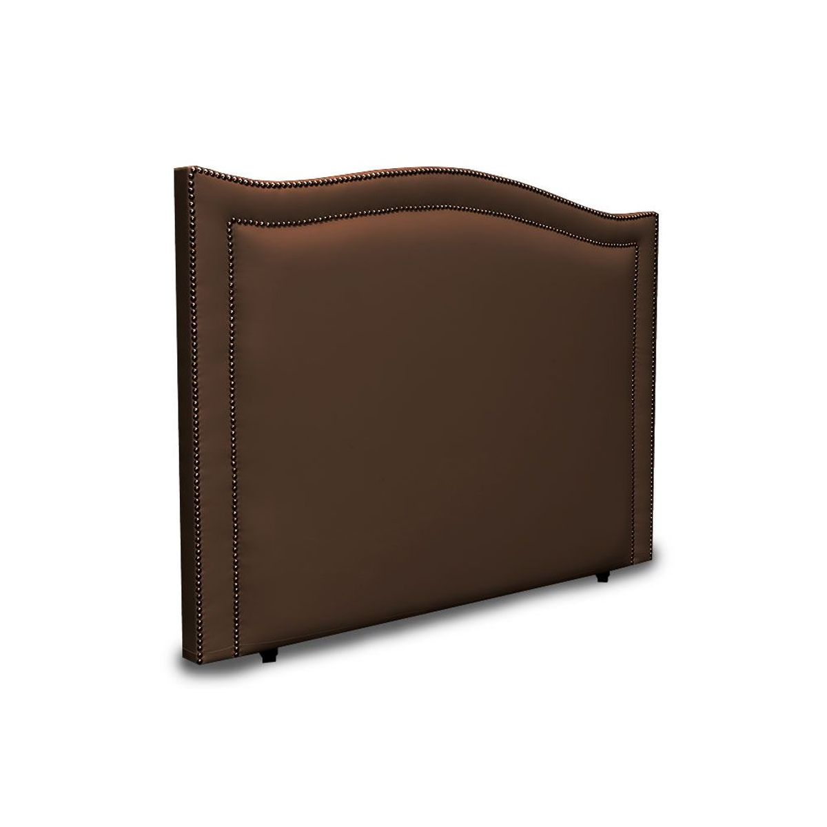 MAGIC CLASS - CABECERO CURVO CON DOBLE LÍNEA DE ESTOPEROL100X130 ECOCUERO CAFÉ