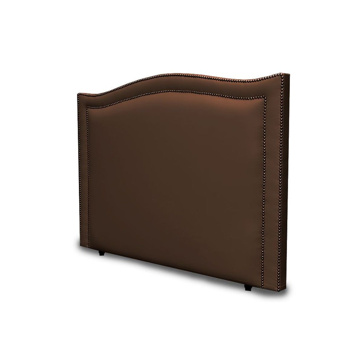 MAGIC CLASS - CABECERO CURVO CON DOBLE LÍNEA DE ESTOPEROL100X130 ECOCUERO CAFÉ