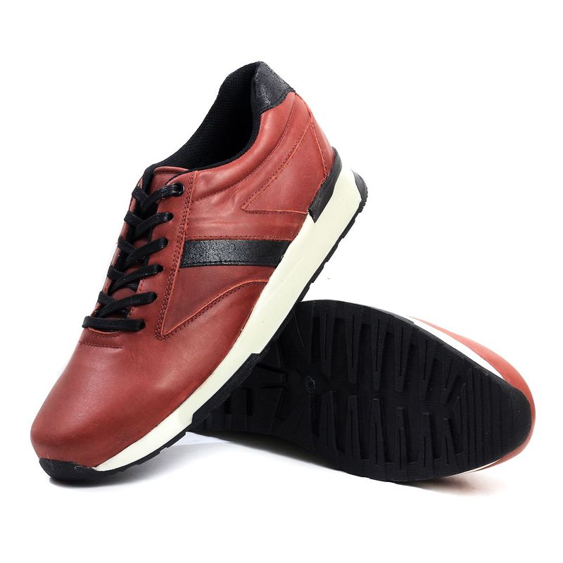 VIAR - Tenis Cuero Hombre VIAR Boris Rojo