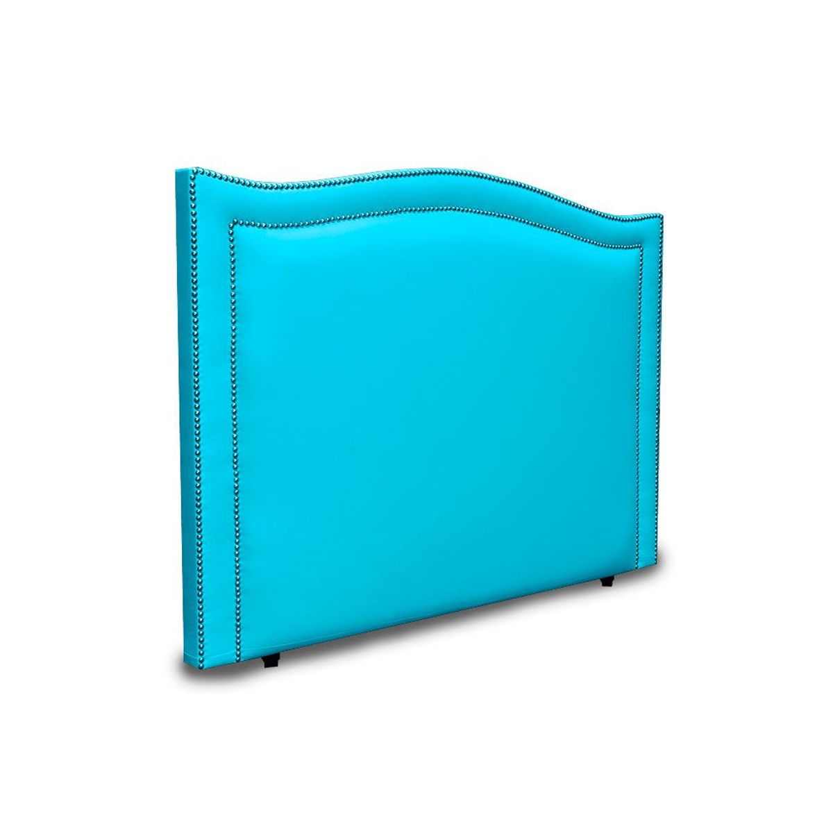 MAGIC CLASS - CABECERO CURVO CON DOBLE LÍNEA DE ESTOPEROL140X130 ECOCUERO AZUL