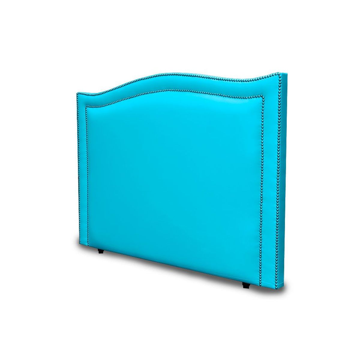 MAGIC CLASS - CABECERO CURVO CON DOBLE LÍNEA DE ESTOPEROL140X130 ECOCUERO AZUL