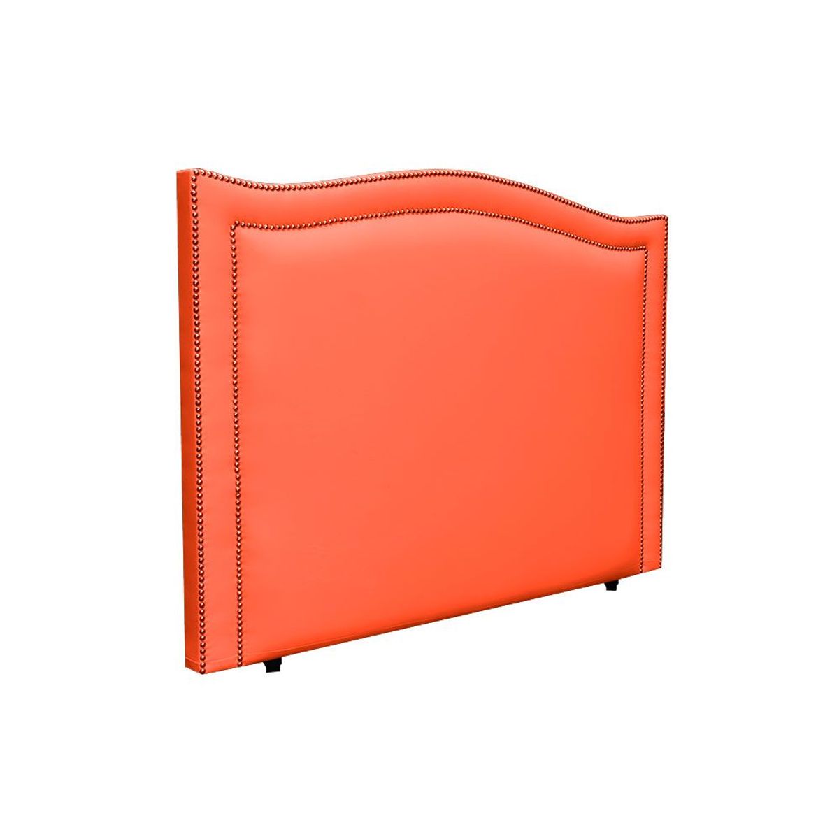 MAGIC CLASS - CABECERO CURVO CON DOBLE LÍNEA DE ESTOPEROL140X130 ECOCUERO NARANJA