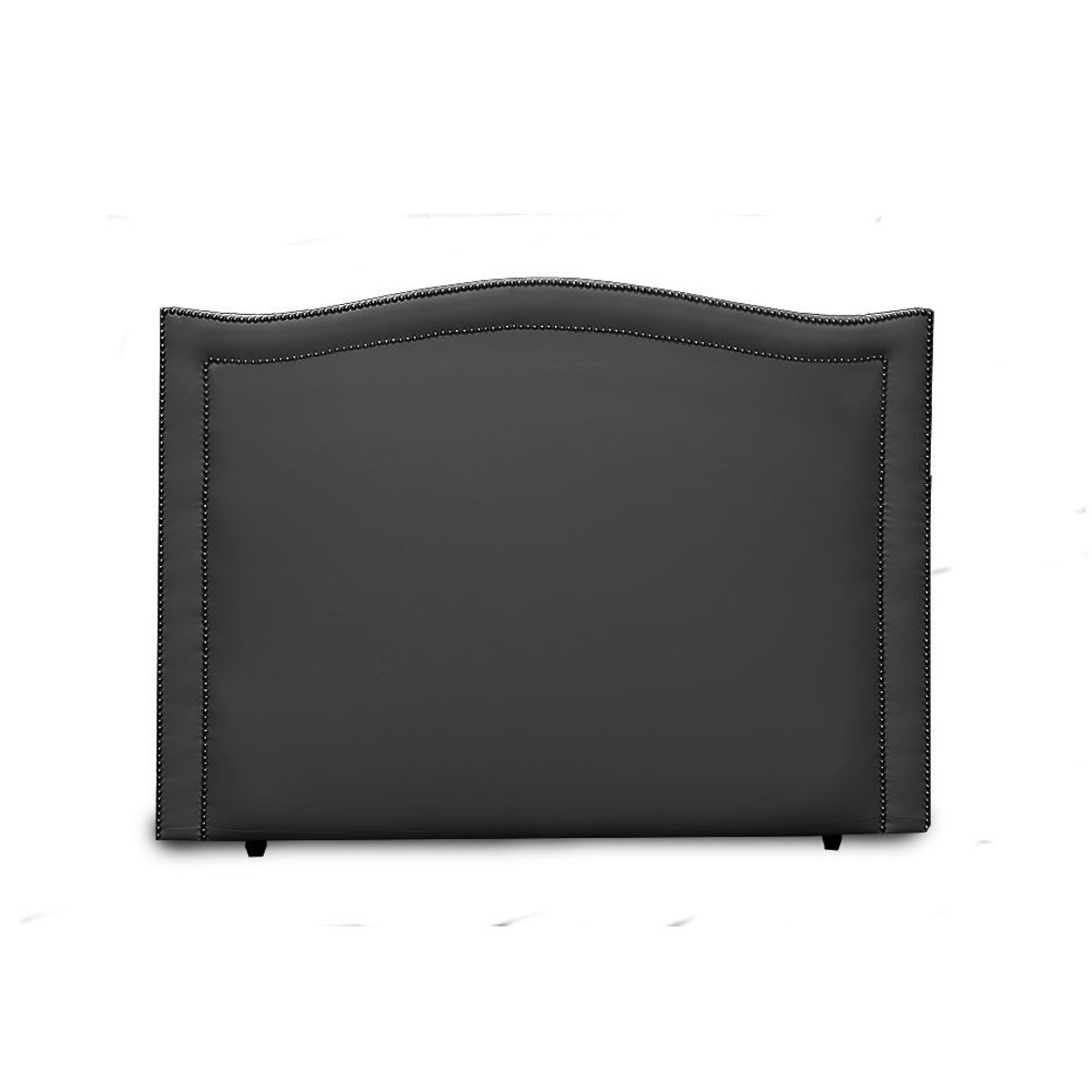 MAGIC CLASS - CABECERO CURVO CON DOBLE LÍNEA DE ESTOPEROL140X130 ECOCUERO NEGRO