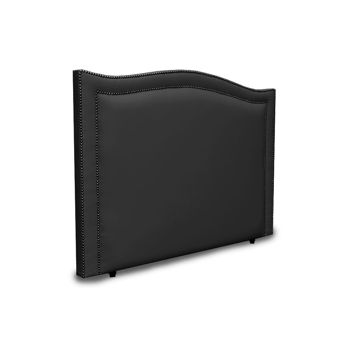 MAGIC CLASS - CABECERO CURVO CON DOBLE LÍNEA DE ESTOPEROL140X130 MICROFIBRA NEGRO