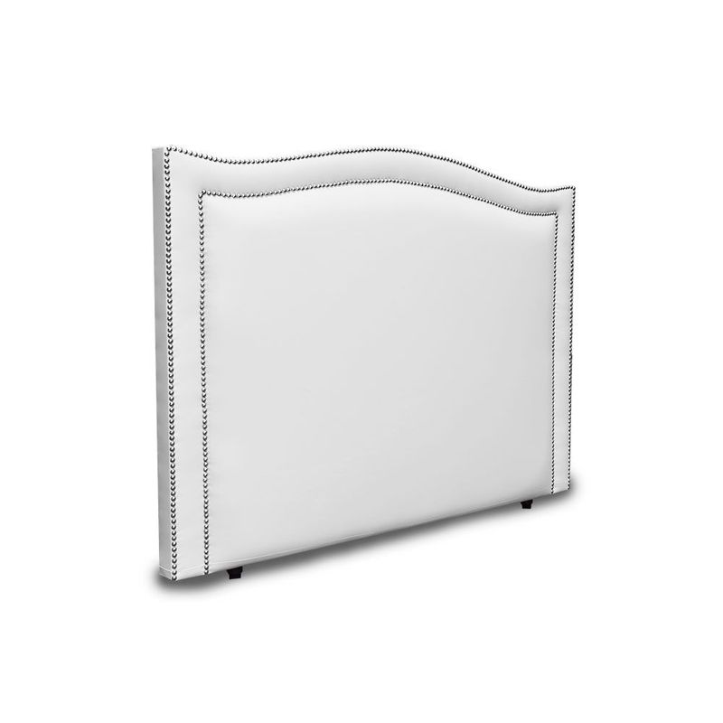MAGIC CLASS - CABECERO CURVO CON DOBLE LÍNEA DE ESTOPEROL160X130 ECOCUERO BLANCO