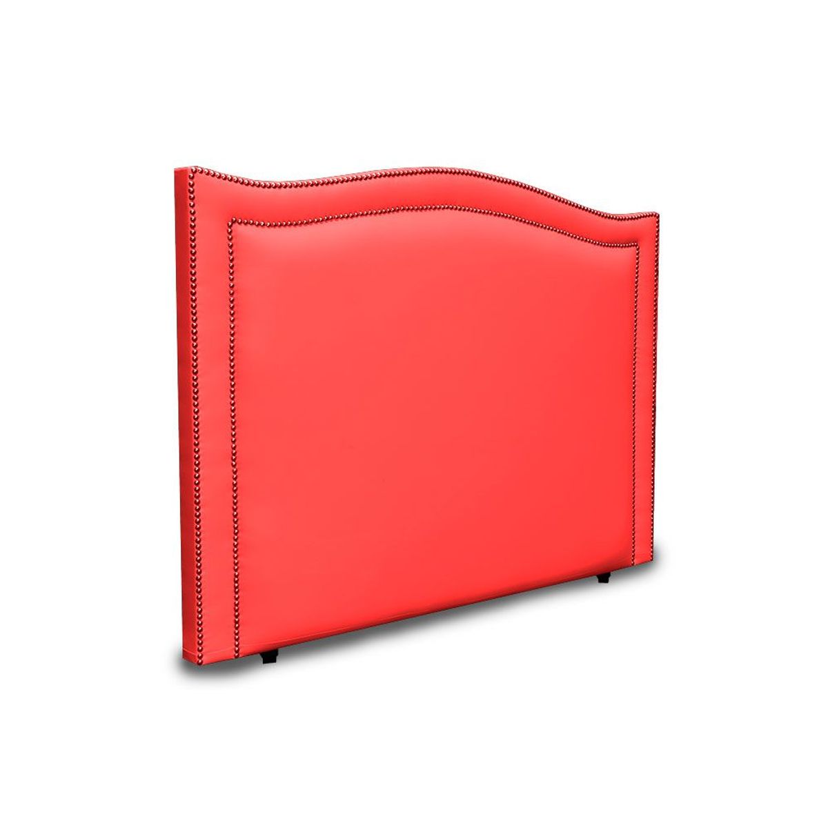 MAGIC CLASS - CABECERO CURVO CON DOBLE LÍNEA DE ESTOPEROL160X130 ECOCUERO ROJO