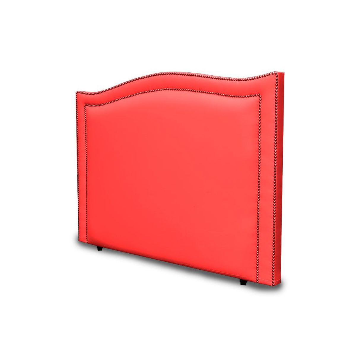 MAGIC CLASS - CABECERO CURVO CON DOBLE LÍNEA DE ESTOPEROL160X130 ECOCUERO ROJO