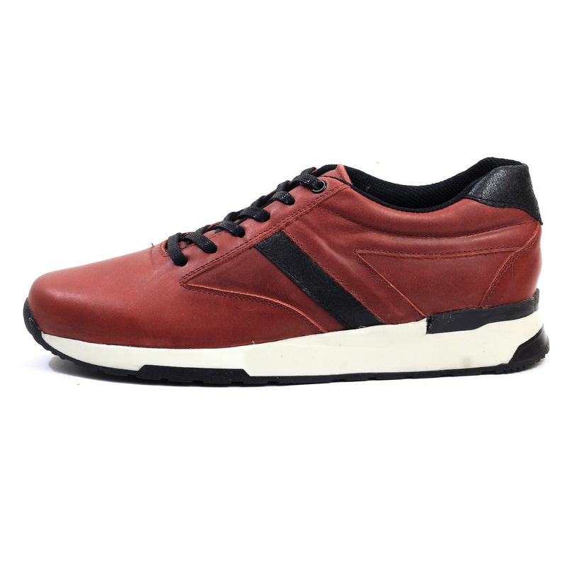 VIAR - Tenis en Cuero Para Hombre VIAR Boris Rojo Negro