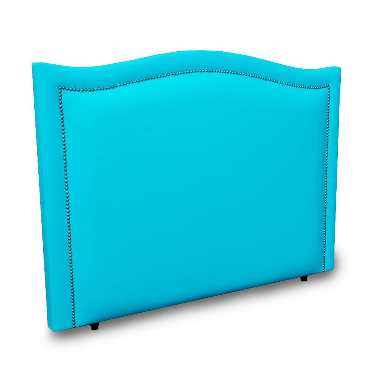 MAGIC CLASS - CABECERO CURVO CON ESTOPEROL AL CENTRO 90X130 ECOCUERO AZUL