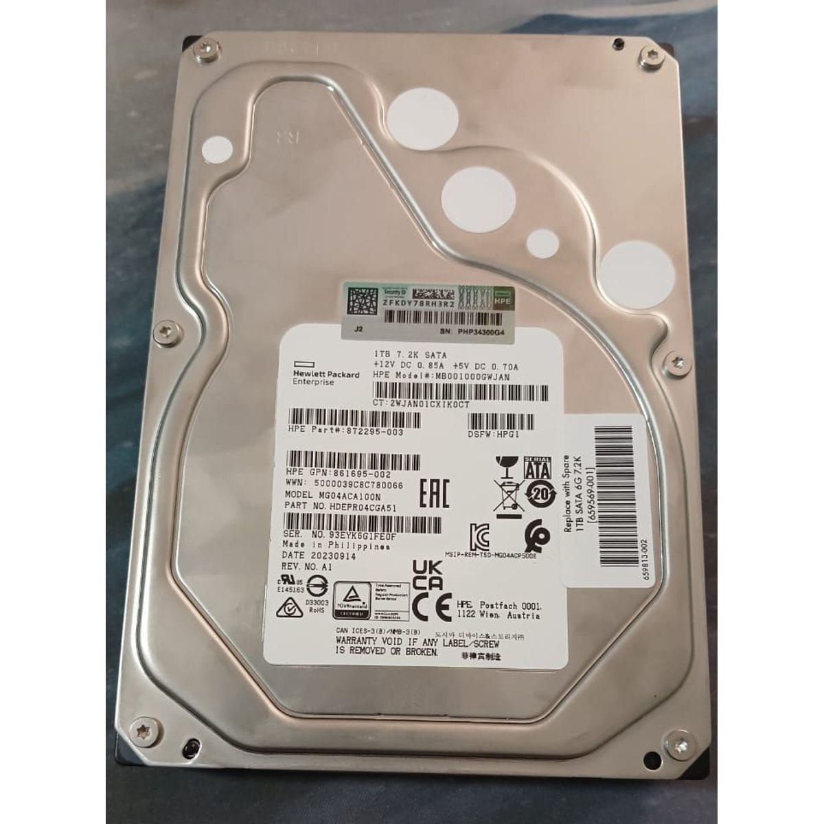 HP - Disco Duro Servidor HP 1TB 6G 7.2K 3.5 SATA MB001000GWJAN