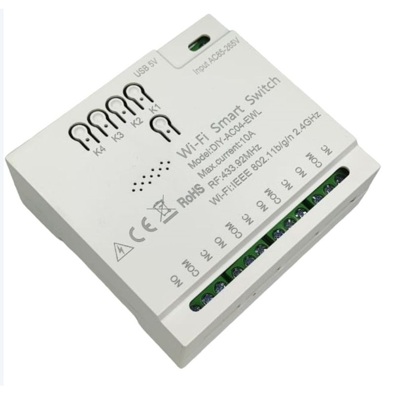 GENERICO - Sonoff 4 canales Wifi 110v 220v Out Rele Compatible RF 433Hmz