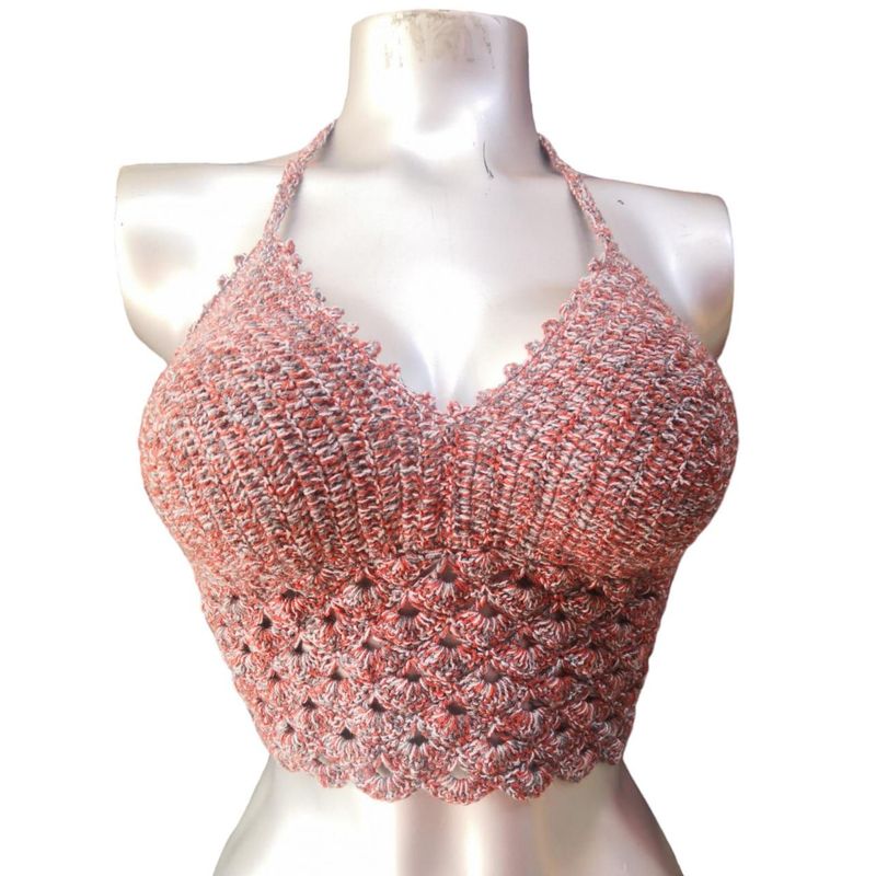 VANIDADES COLLECTIONS - Crop Top Tejido Top Blusa Corta Para Mujer Mtc