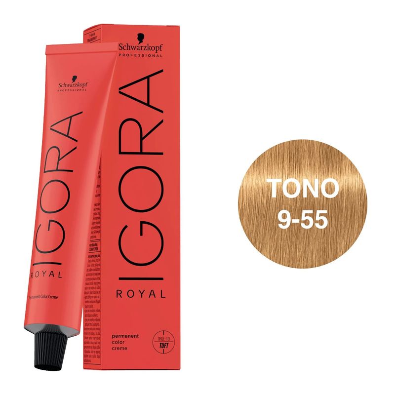 SCHWARZKOPF - Tinte Schwarzkopf Igora Royal 9-55 Rubio Muy Claro Dorado Intenso