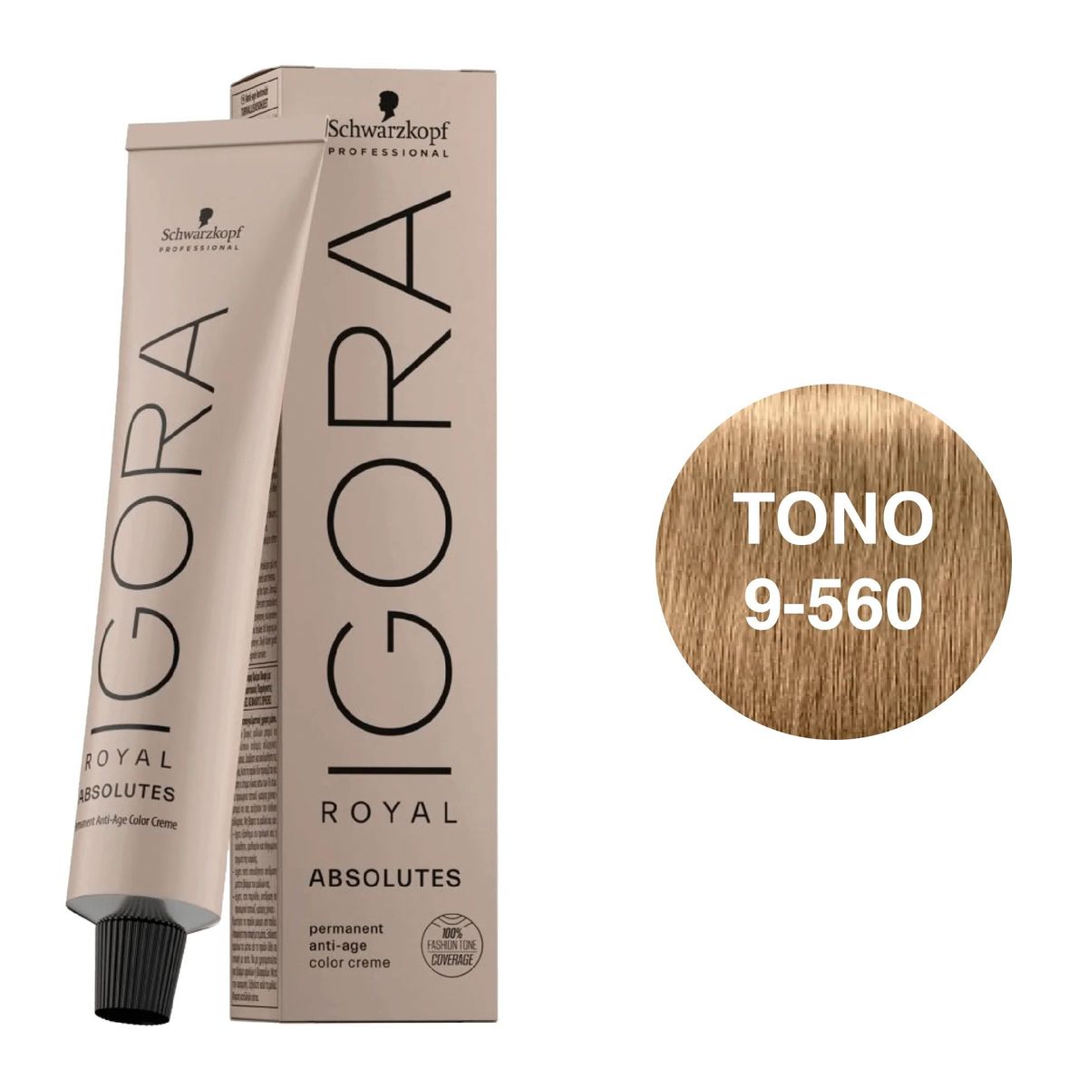 SCHWARZKOPF - Tinte Schwarzkopf Igora Royal 9-560 Rubio Muy Claro Dorado Marrón Natural