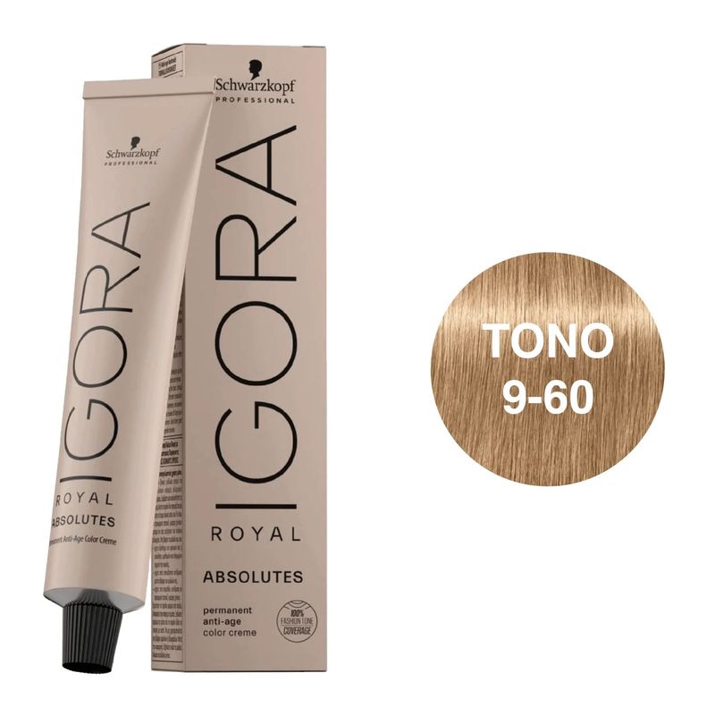 SCHWARZKOPF - Tinte Schwarzkopf Igora Royal 9-60 Rubio Muy Claro Marrón Natural
