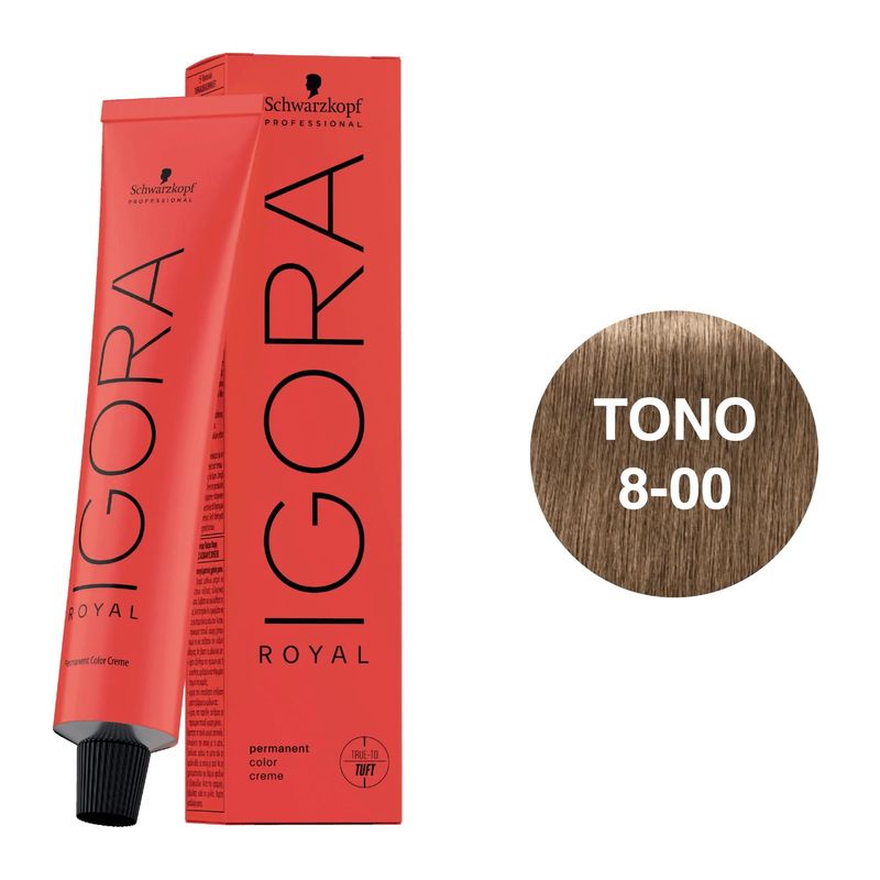 SCHWARZKOPF - Tinte Schwarzkopf Igora Royal 8-00 Rubio Claro Natural Intenso