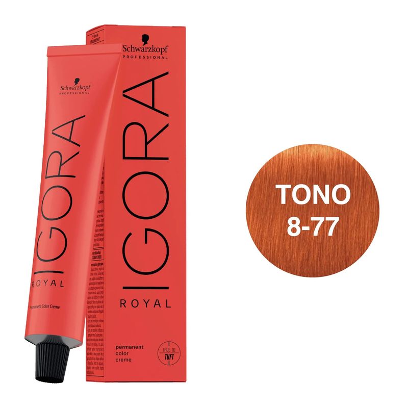 SCHWARZKOPF - Tinte Schwarzkopf Igora Royal 8-77 Rubio Claro Cobre Intenso
