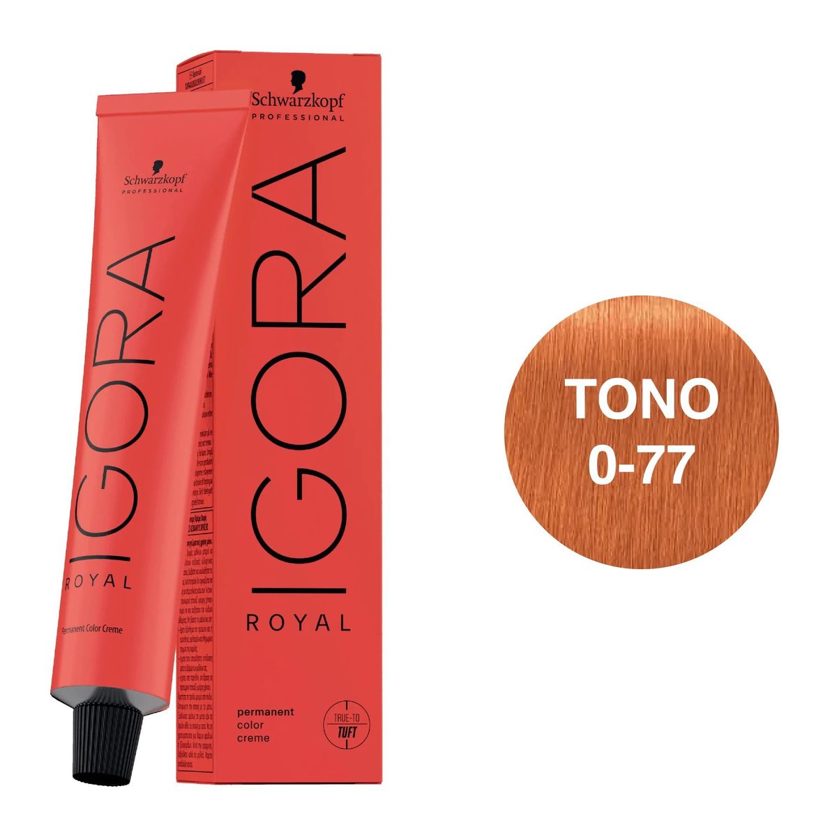 SCHWARZKOPF - Tinte Schwarzkopf Igora Royal 0-77 Tono Mezcla Cobre