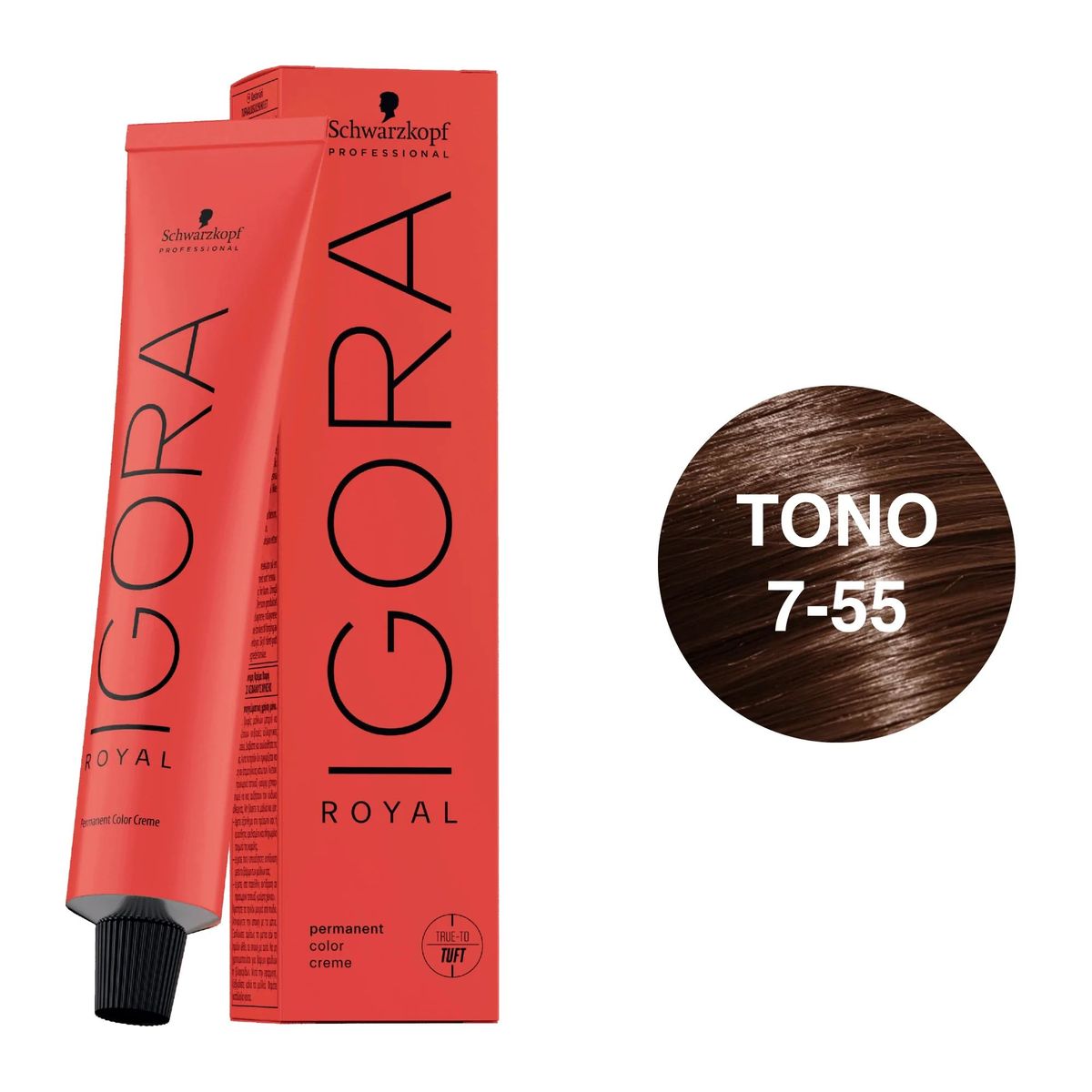 SCHWARZKOPF - Tinte Schwarzkopf Igora Royal 7-55 Rubio Medio Dorado Intenso