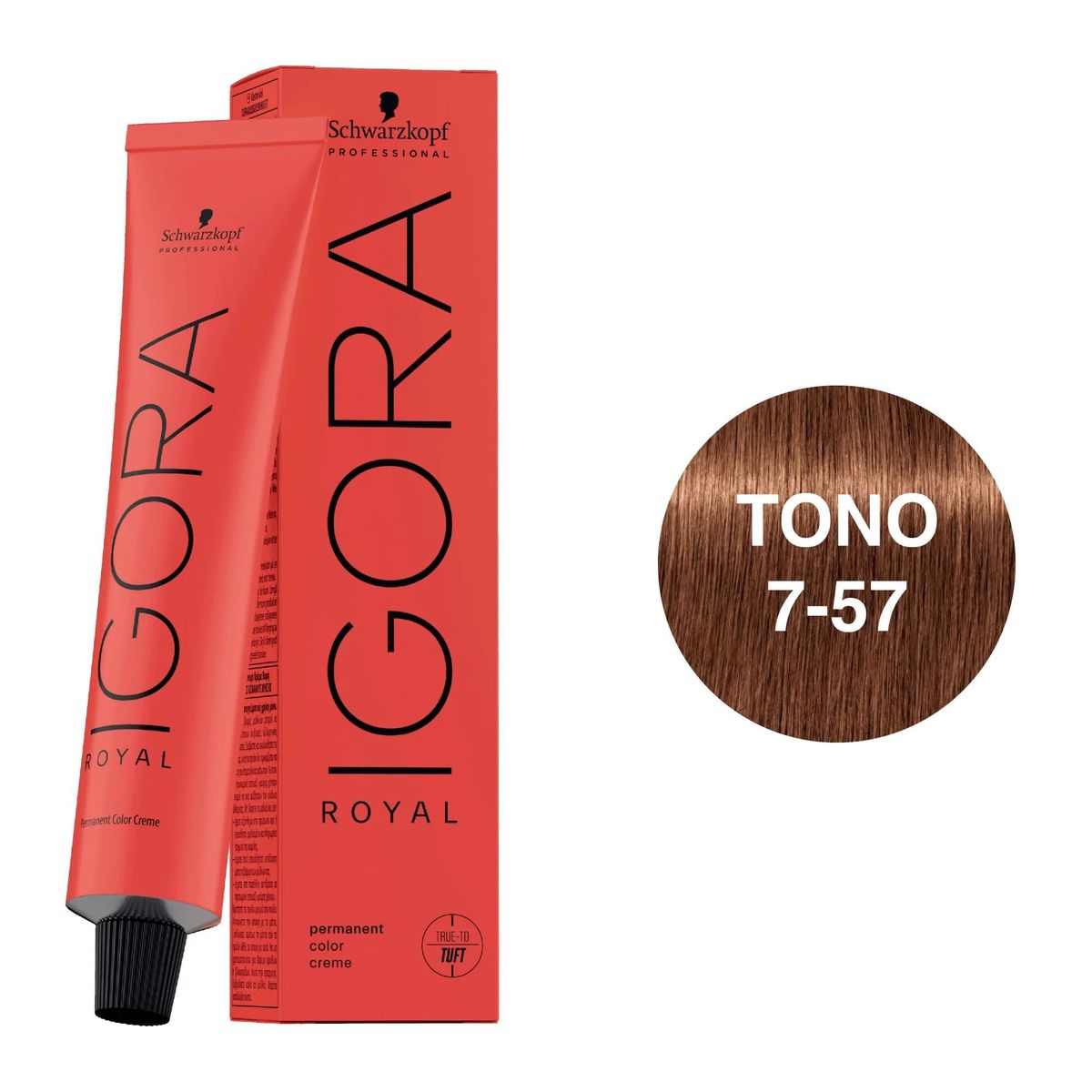 SCHWARZKOPF - Tinte Schwarzkopf Igora Royal 7-57 Rubio Medio Dorado Cobrizo
