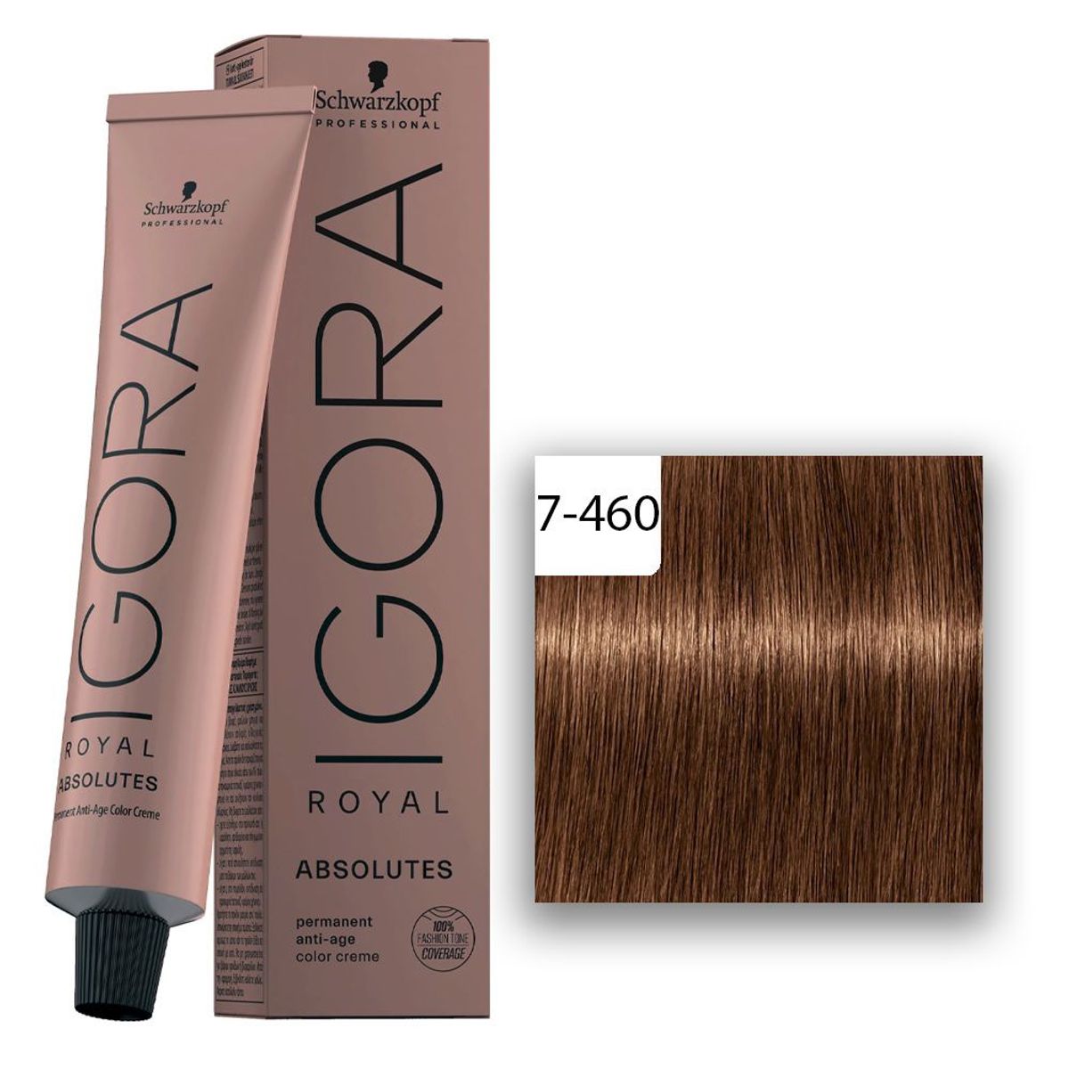 SCHWARZKOPF - Tinte Schwarzkopf Igora Royal 7-460 Rubio Medio Beige Marrón Natural