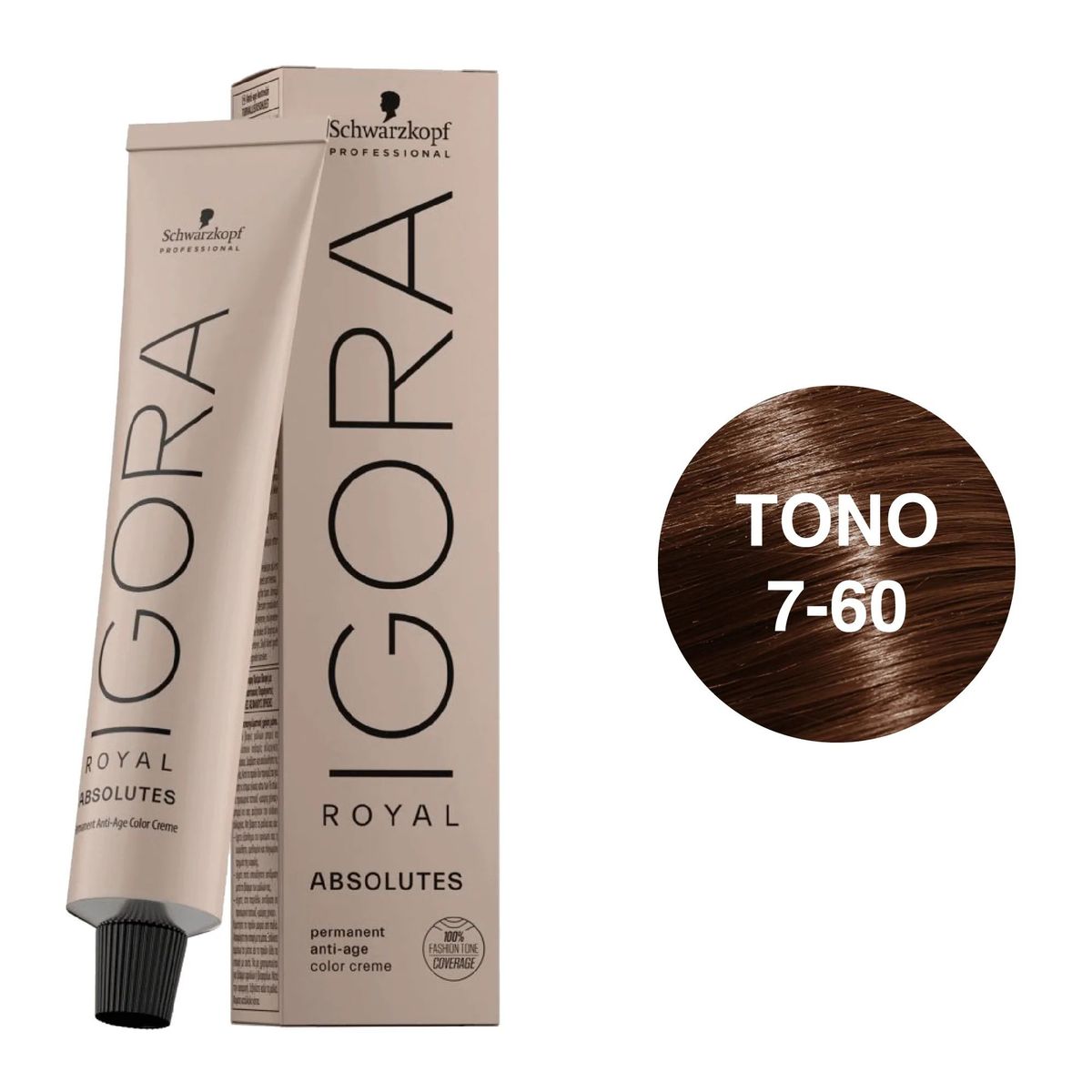 SCHWARZKOPF - Tinte Schwarzkopf Igora Royal 7-60 Rubio Medio Marrón Natural