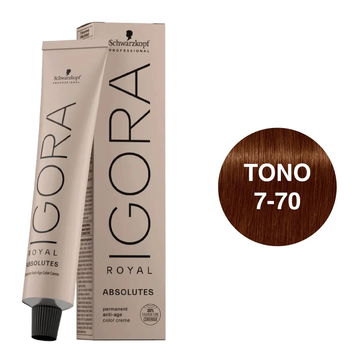 SCHWARZKOPF - Tinte Schwarzkopf Igora Royal 7-70 Rubio Medio Cobre Natural