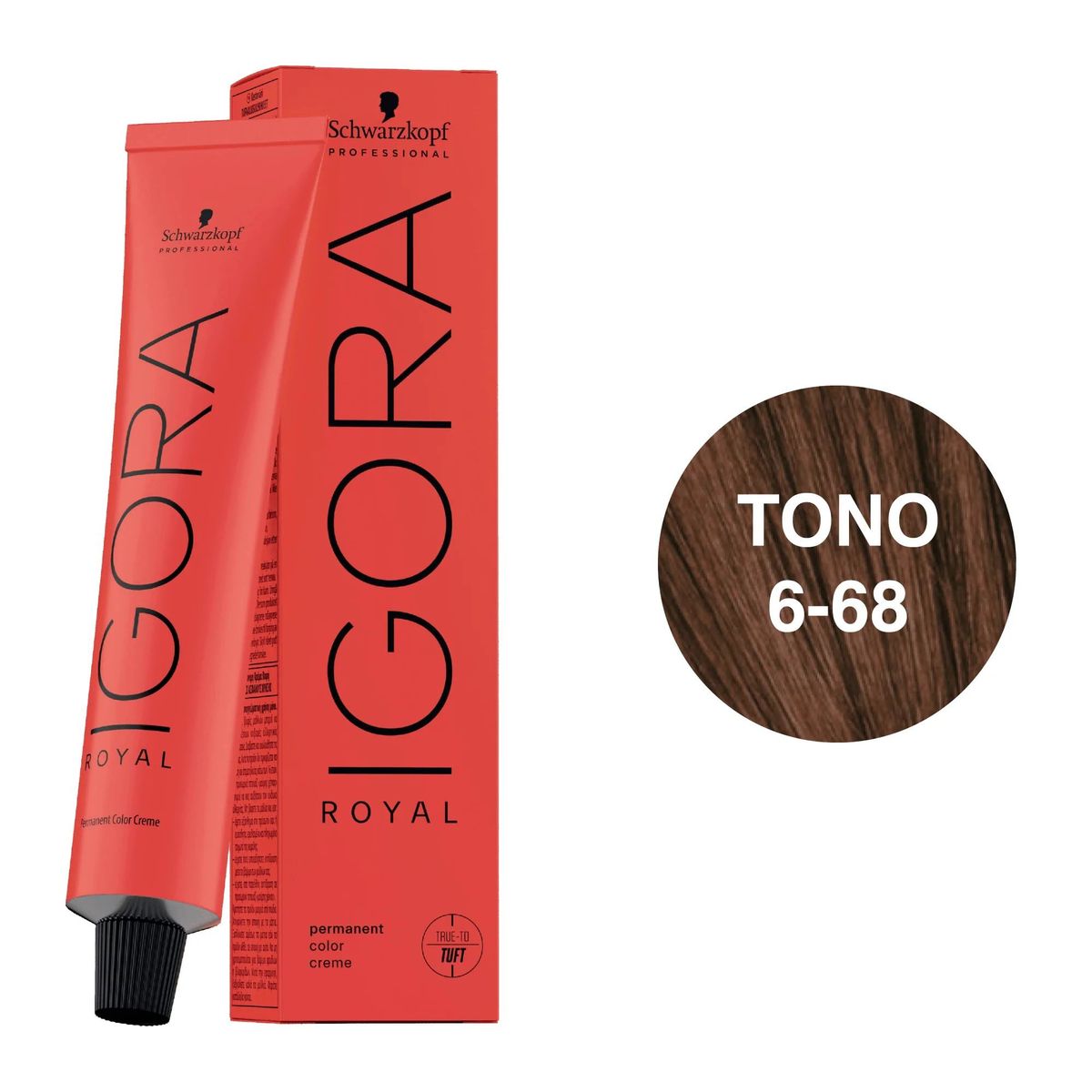 SCHWARZKOPF - Tinte Schwarzkopf Igora Royal 6-68 Rubio Oscuro Marrón Rojizo