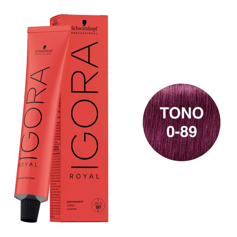 SCHWARZKOPF - Tinte Schwarzkopf Igora Royal 0-89 Tono Mezcla Rojo Violeta