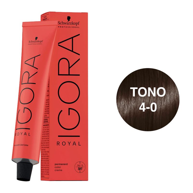 SCHWARZKOPF - Tinte Schwarzkopf Igora Royal 4-0 Castaño Medio Natural