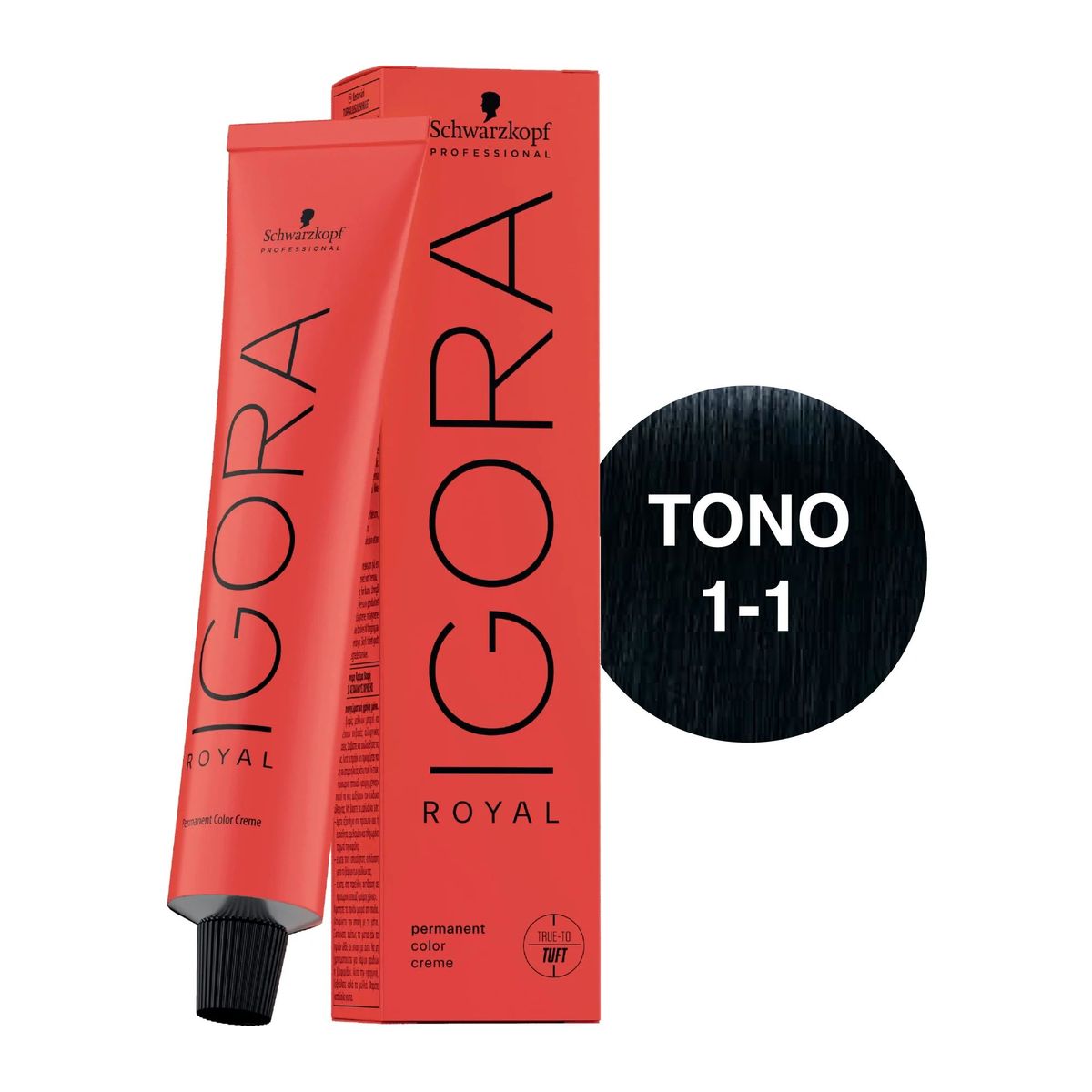 SCHWARZKOPF - Tinte Schwarzkopf Igora Royal 1-1 Negro Ceniza