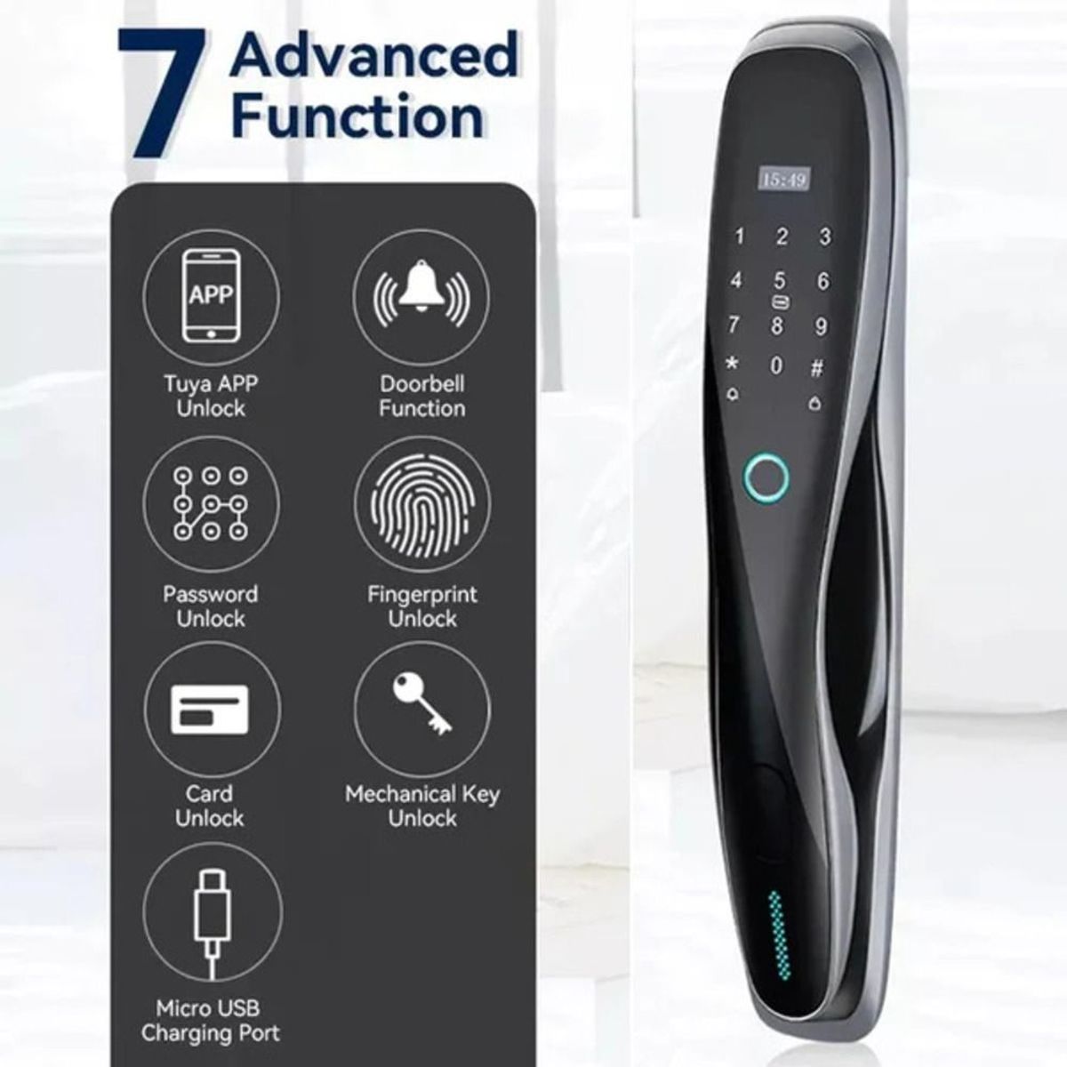 GENERICO - Cerradura G4 Smart Biométrica Con App Móvil Wifi y contraseña